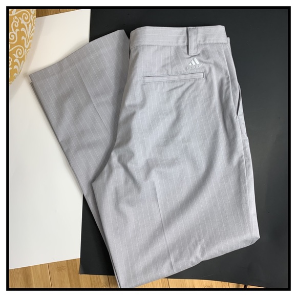 adidas Other - ADIDAS GREY PINSTRIPE GOLF PANTS NWOT